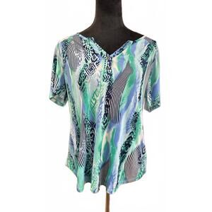 NEW LINKS women's jetty short sleeve top in jade